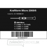 Wera 118158 Maticové skrutkovače pre elektroniku Kraftform Kompakt Micro typ 2069/6 (Sada 6 dielov + stojan) Náhľad