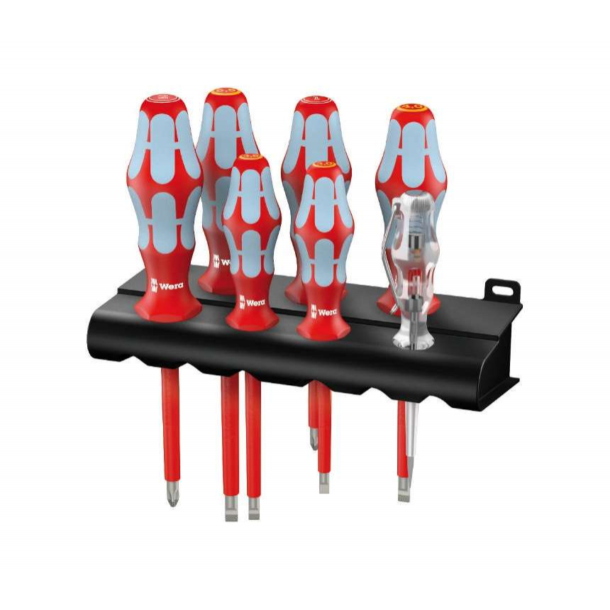 Wera 022728 Sada skrutkovačov Kraftform VDE 3160 i/7, izolovaná, nerezová oceľ, profil Lasertip (7 kusov + stojan)