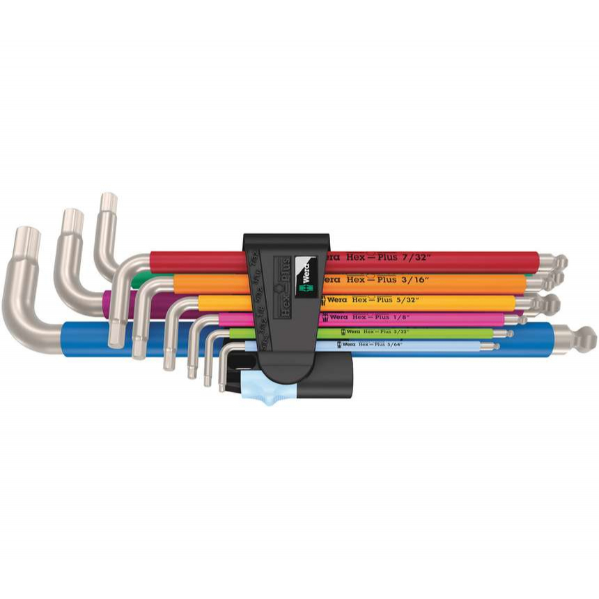Wera 022860 Nástrčné kľúče inbus 3950/9 Hex-Plus Multicolour Imperial Stainless 1, palec, nerezová oceľ (sada 9 ks)