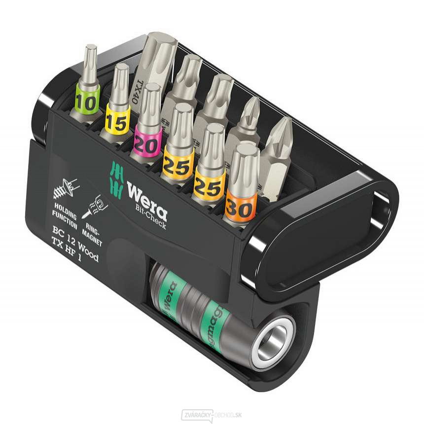 Wera 057435 Skrutkovacie bity 1/4" Bit-Check 12 Wood TX HF 1 (sada 12 kusov)
