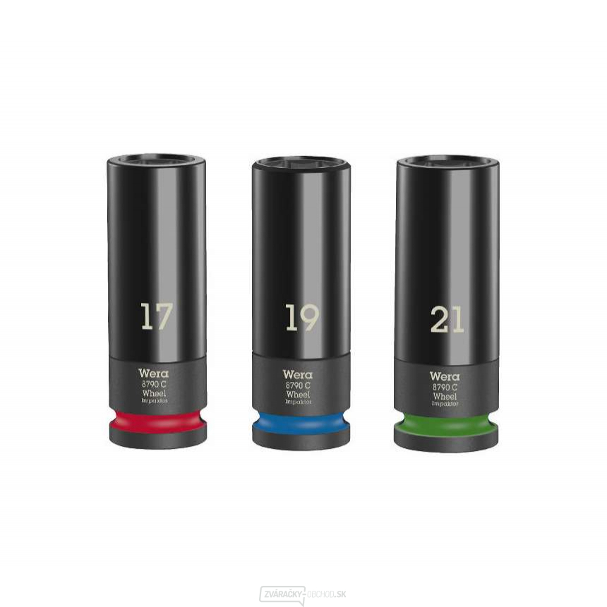 Wera 004595 Sada 1/2" nástrčných hlavíc na kolesá C 1 (sada 3 kusov na kolesá automobilov)