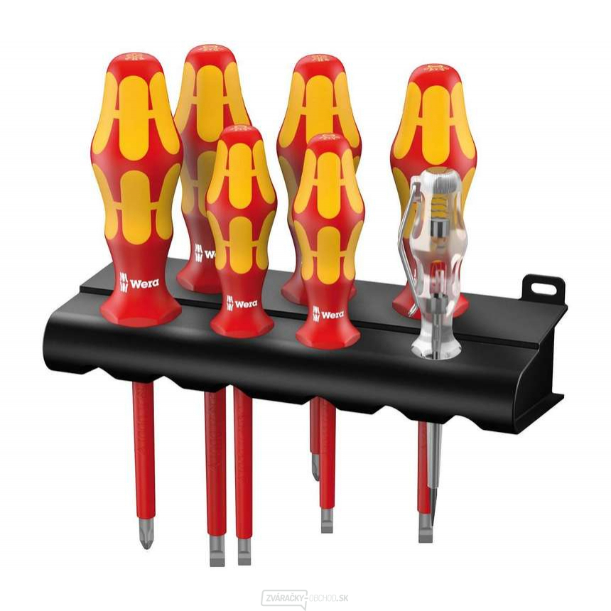 Wera 006147 Elektrické skrutkovače Kraftform Plus VDE série 100 typ 160 i/7 + skúšačka napätia (sada 7 dielov + stojan) Wera 006147 Elektrické skrutkovače Kraftform Plus VDE série 100 typ 160 i/7 + skúšačka napätia (sada 7 dielov + stojan) gallery main image