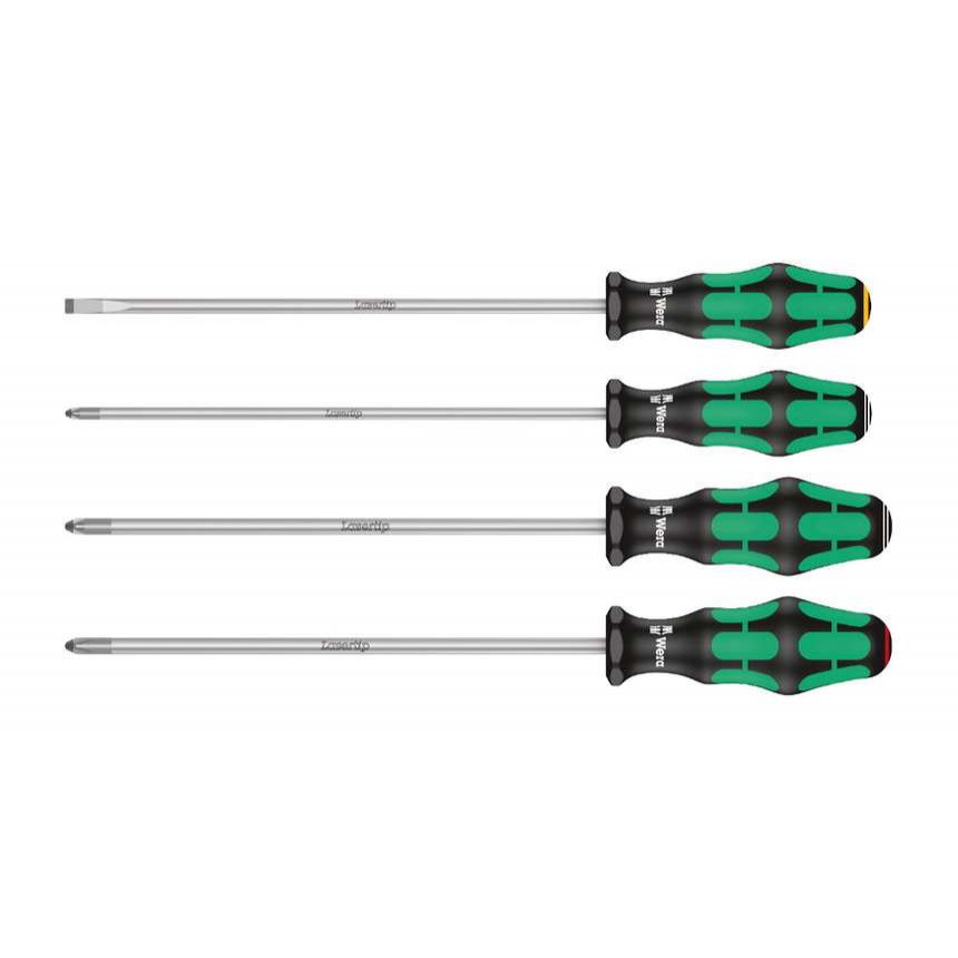 Wera 347736 Predĺžené skrutkovače Kraftform Plus Lassertip typ 335/350/355/4 (sada 4 ks)