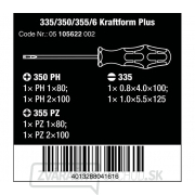 Wera 105622 Skrutkovače Kraftform Plus Lasertip série 300 typ 335/350/355/6 (sada 6 ks + stojan) + darčekový otvárač na fľaše Wera Náhľad