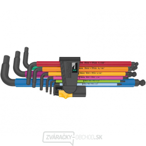 Wera 022640 Nástrčné kľúče 950/9 Hex-Plus Multicolour Imperial 2, palec, BlackLaser (sada 9 ks)