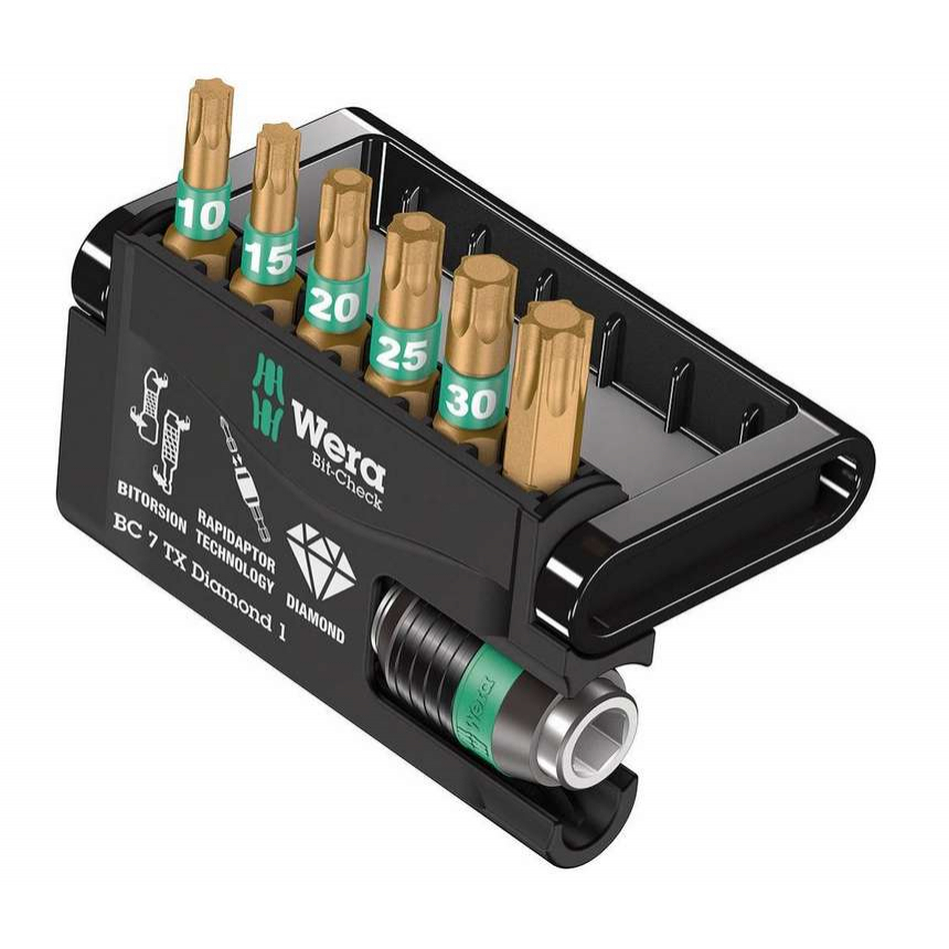 Wera 057415 Bit-Check 7 TX Diamond 1 s držiakom 889/4/1 K (sada 7 kusov)