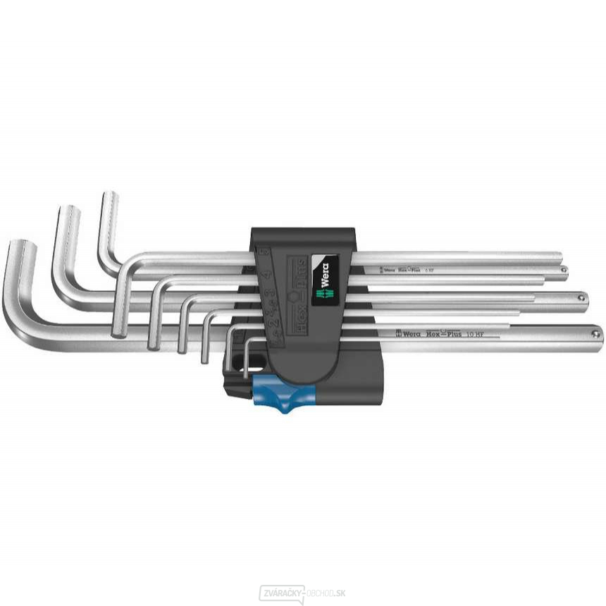 Wera 022130 Wera šesťhranné kľúče 950/9 L Hex-Plus HF 1, pochrómované s funkciou držania (9 ks)