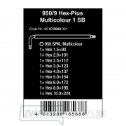 Wera 073593 Nástrčné kľúče inbus 950/9 Hex-Plus Multicolour 1 SB, BlackLaser (sada 9 dielov 1,5-10 mm) náhled