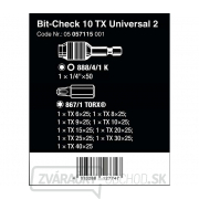 Wera 057115 1/4" bit Torx-Check 10 TX Universal 2 (sada 10 kusov) Náhľad