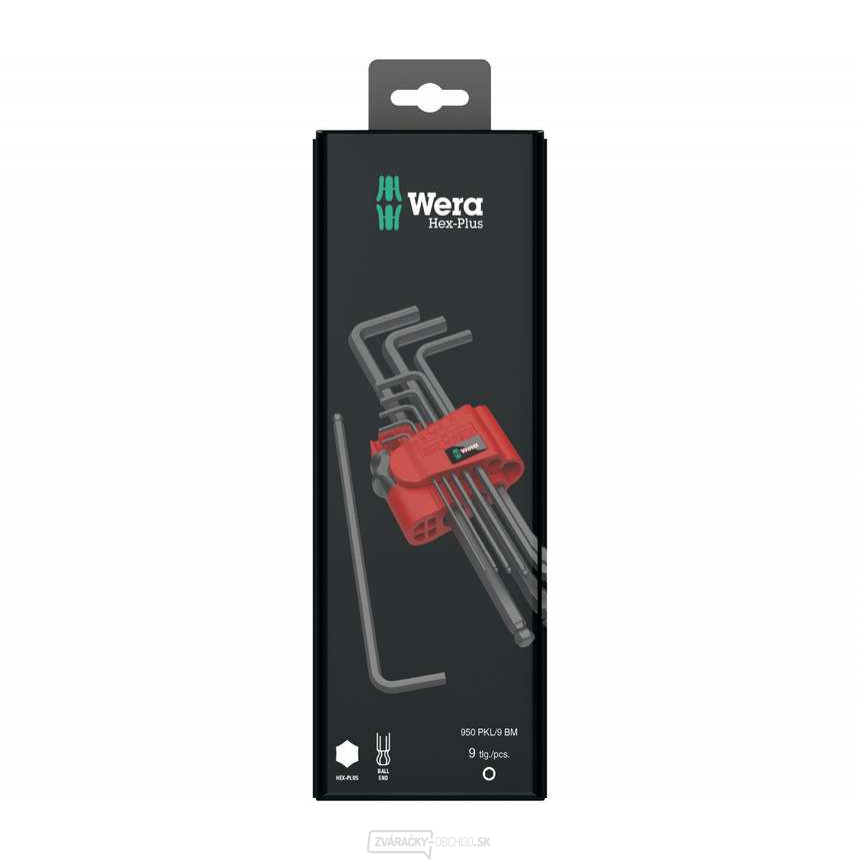Wera 073596 Nástrčné kľúče inbus 950/9 Hex-Plus 6 SB. Sada 9 kusov BlackLaser