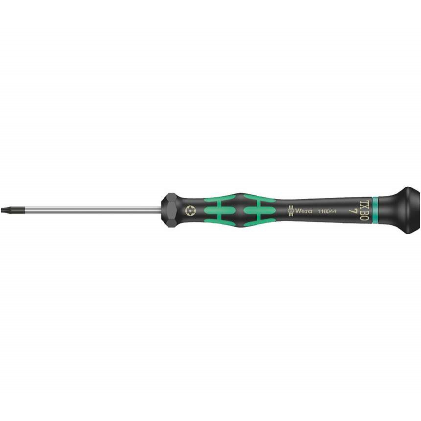 Wera 118044 TORX skrutkovač TX 7 BOx60 mm na použitie v elektronike Kraftform Micro typ 2067, s bezpečnostným kolíkom
