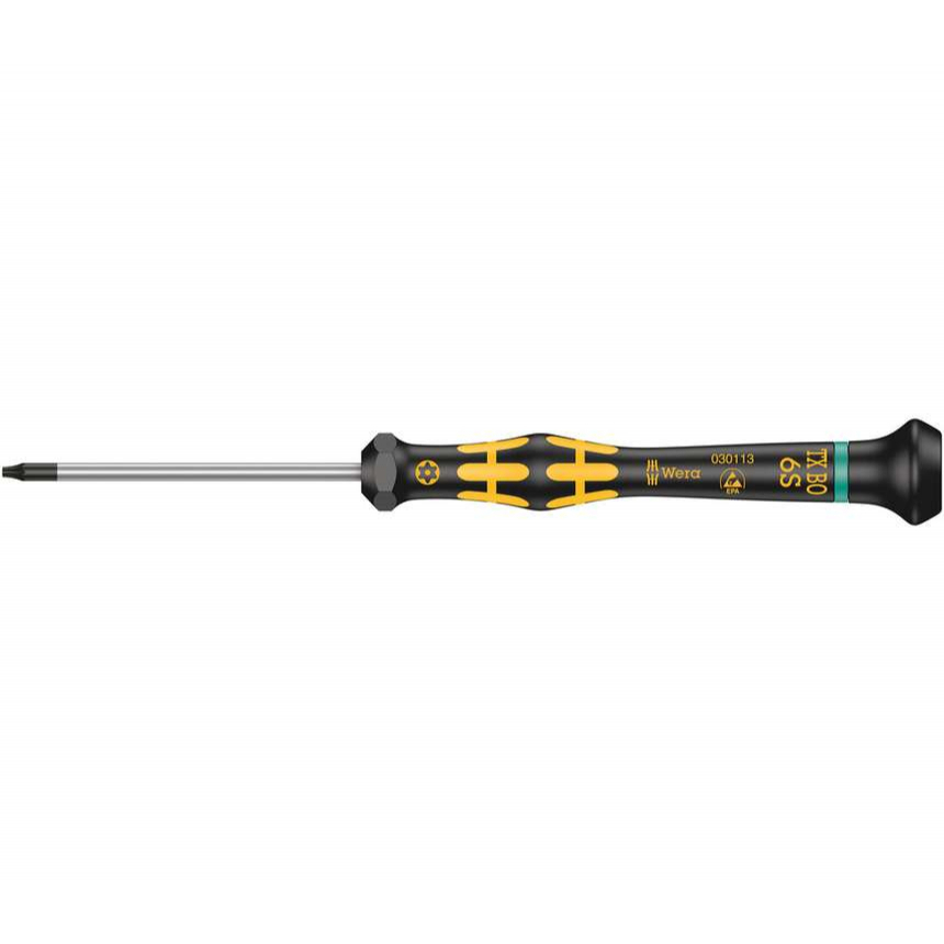 Wera 030113 ESD Kraftform Micro TORX® TX 6 BO x 60 mm skrutkovač s otvorom, typ 1567