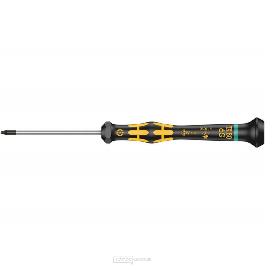 Wera 030113 ESD Kraftform Micro TORX® TX 6 BO x 60 mm skrutkovač s otvorom, typ 1567