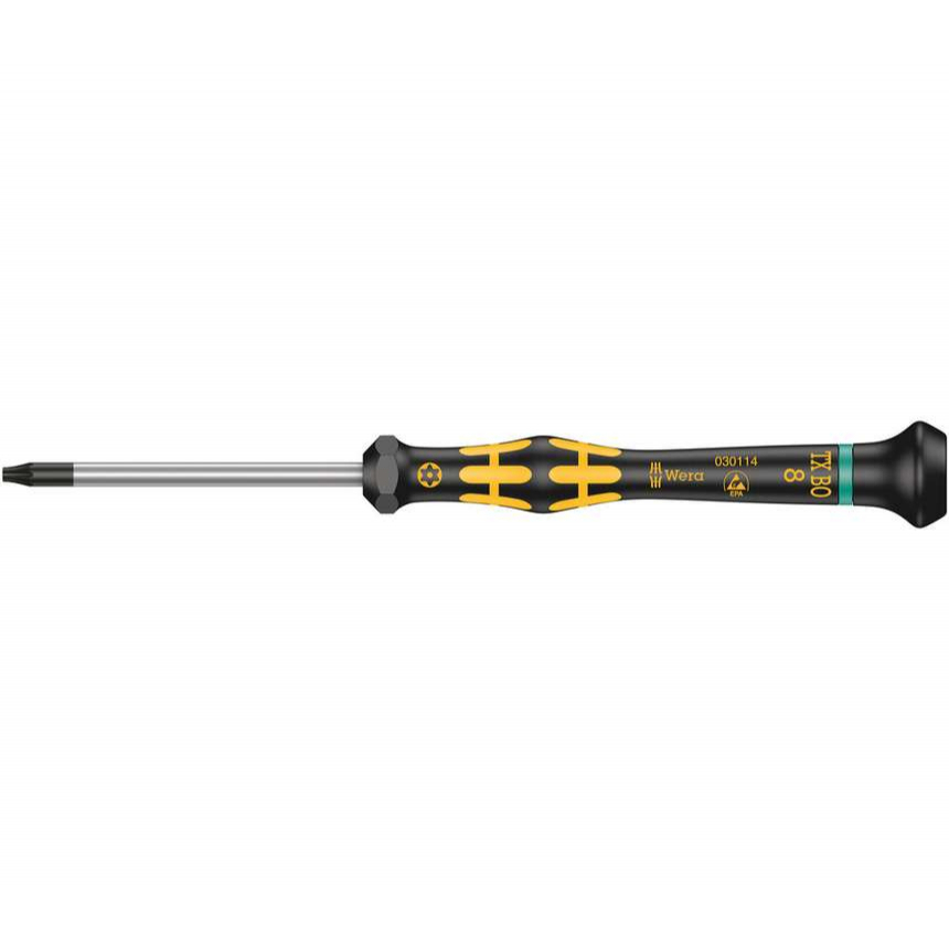 Wera 030114 ESD Kraftform Micro TORX® TX 8 BO x 60 mm skrutkovač s otvorom, typ 1567