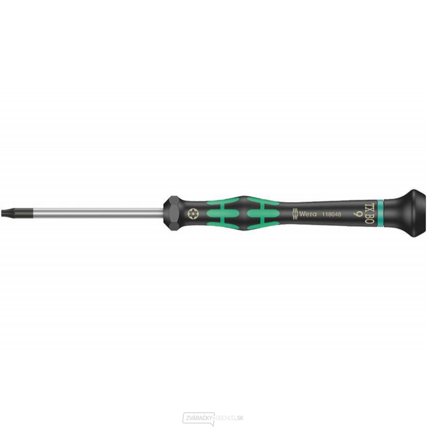 Wera 118048 TORX skrutkovač TX 9 BOx60 mm na použitie v elektronike Kraftform Micro typ 2067, s bezpečnostným kolíkom