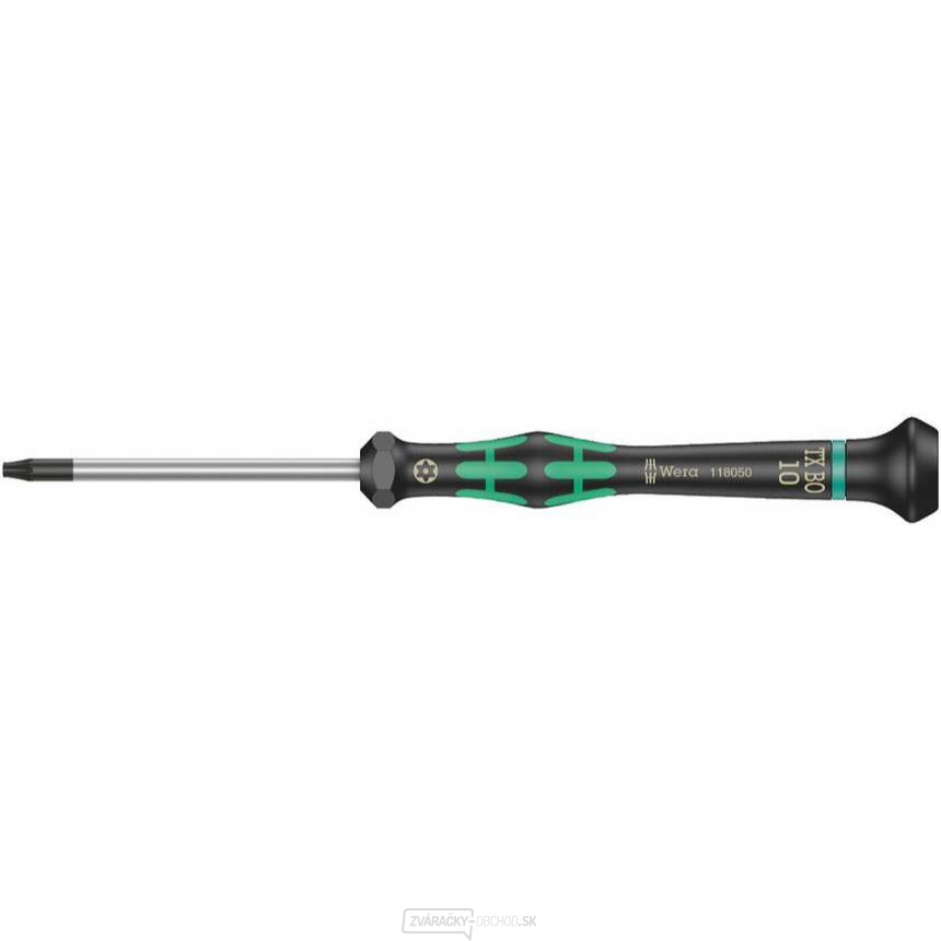 Wera 118050 TORX skrutkovač TX 10 BOx60 mm na použitie v elektronike Kraftform Micro typ 2067, s bezpečnostným kolíkom