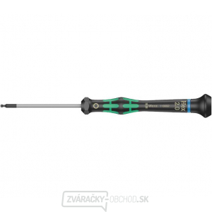 Wera 118092 Šesťhranný skrutkovač 2x60 mm s guľovou hlavou na použitie v elektronike Kraftform Micro typ 2052 gallery main image