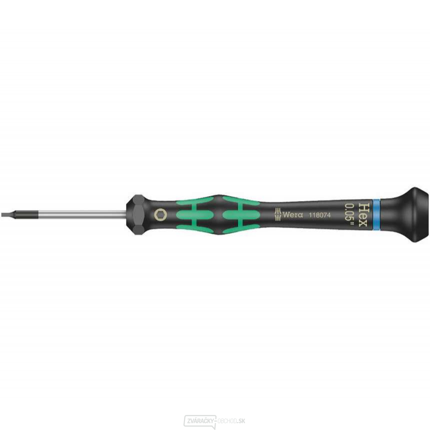 Wera 118074 Šesťhranný skrutkovač 0,05 "x40 mm na použitie v elektronike Kraftform Micro typ 2054, palec