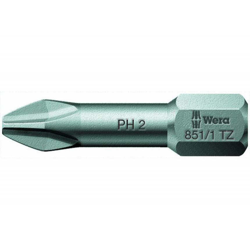 Wera 056505 Bit PH 1 - 851/1 TZ. Skrutkovací bit 1/4 Hex, 25 mm pre skrutky s krížovou hlavou