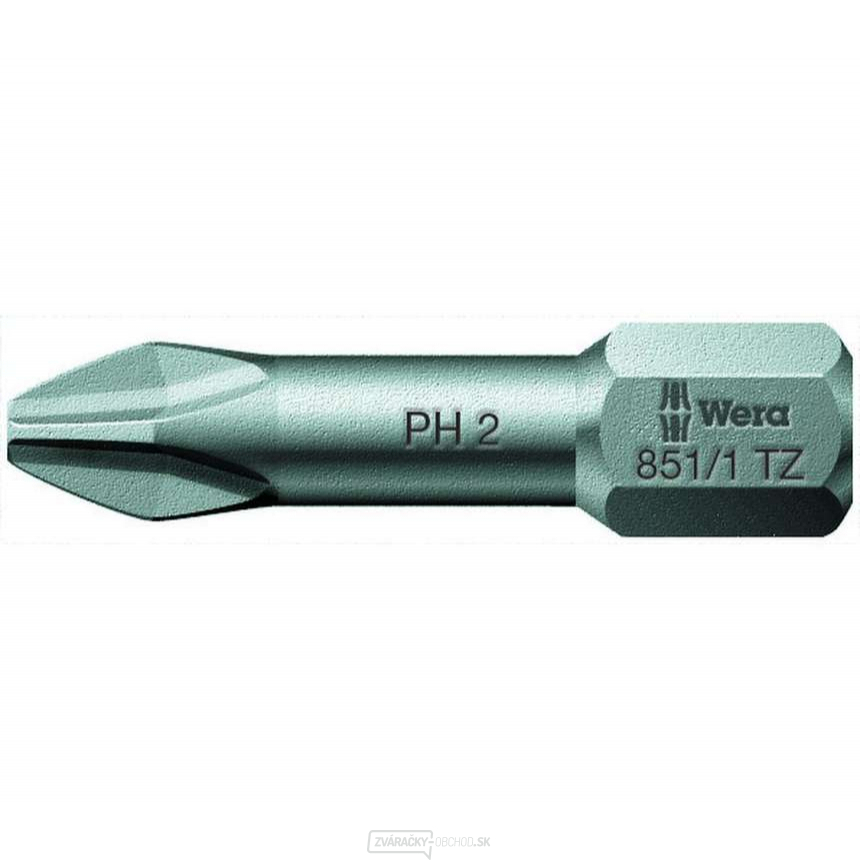 Wera 056510 Bit PH 2 - 851/1 TZ. Skrutkovací bit 1/4 Hex, 25 mm pre skrutky s krížovou hlavou