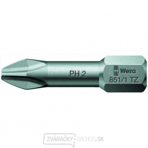 Wera 056510 Bit PH 2 - 851/1 TZ. Skrutkovací bit 1/4 Hex, 25 mm pre skrutky s krížovou hlavou