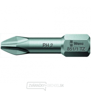 Wera 056525 Bit PH 3 - 851/1 TZ. Skrutkovací bit 1/4 Hex, 25 mm pre skrutky s krížovou hlavou
