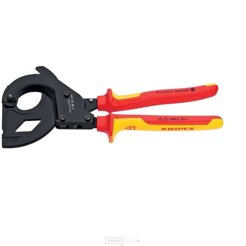 Káblové kliešte VDE KNIPEX 95 36 315 A, 315 mm - čierne, izolované viaczložkové puzdrá Káblové kliešte VDE KNIPEX 95 36 315 A, 315 mm - čierne, izolované viaczložkové puzdrá gallery main image