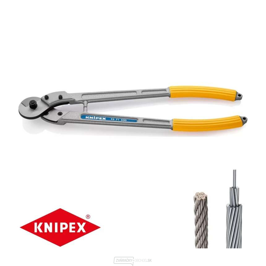 Nožnice na drôt, lano, káble a guľatinu KNIPEX 95 71 600 mm