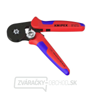Samonastavovacie kliešte 180 mm KNIPEX 97 53 14 - na lisovanie káblových koncoviek. Pochrómované, plastové objímky Náhľad