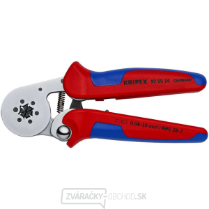 Samonastavovacie kliešte na lisovanie káblových koncoviek s bočným zasúvaním Samonastavovacie kliešte na lisovanie káblových koncoviek s bočným zasúvaním gallery main image