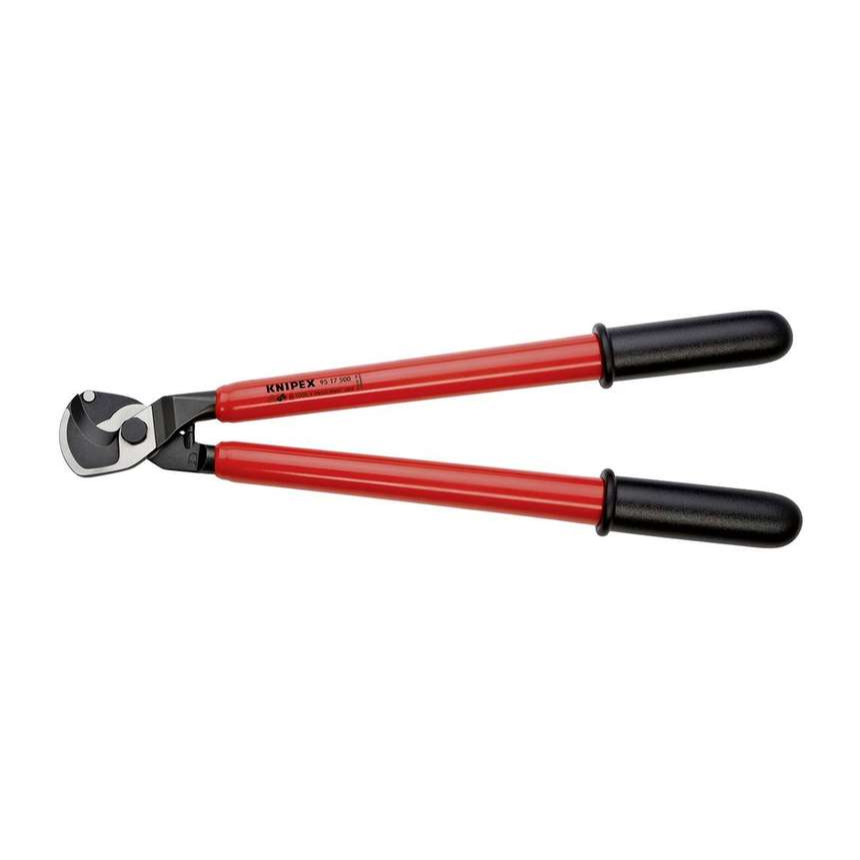 Káblové nožnice 500 mm, VDE 1000 V. KNIPEX 95 17 500 - chrómovanie, VDE izolácia ponorením