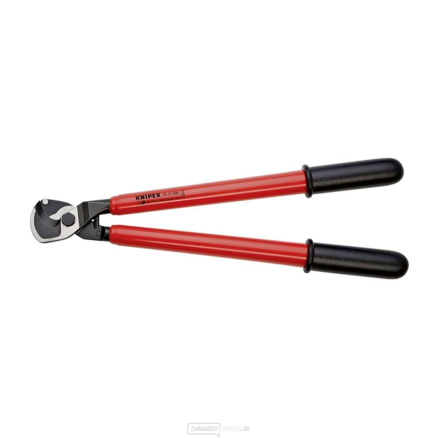 Káblové nožnice 500 mm, VDE 1000 V. KNIPEX 95 17 500 - chrómovanie, VDE izolácia ponorením