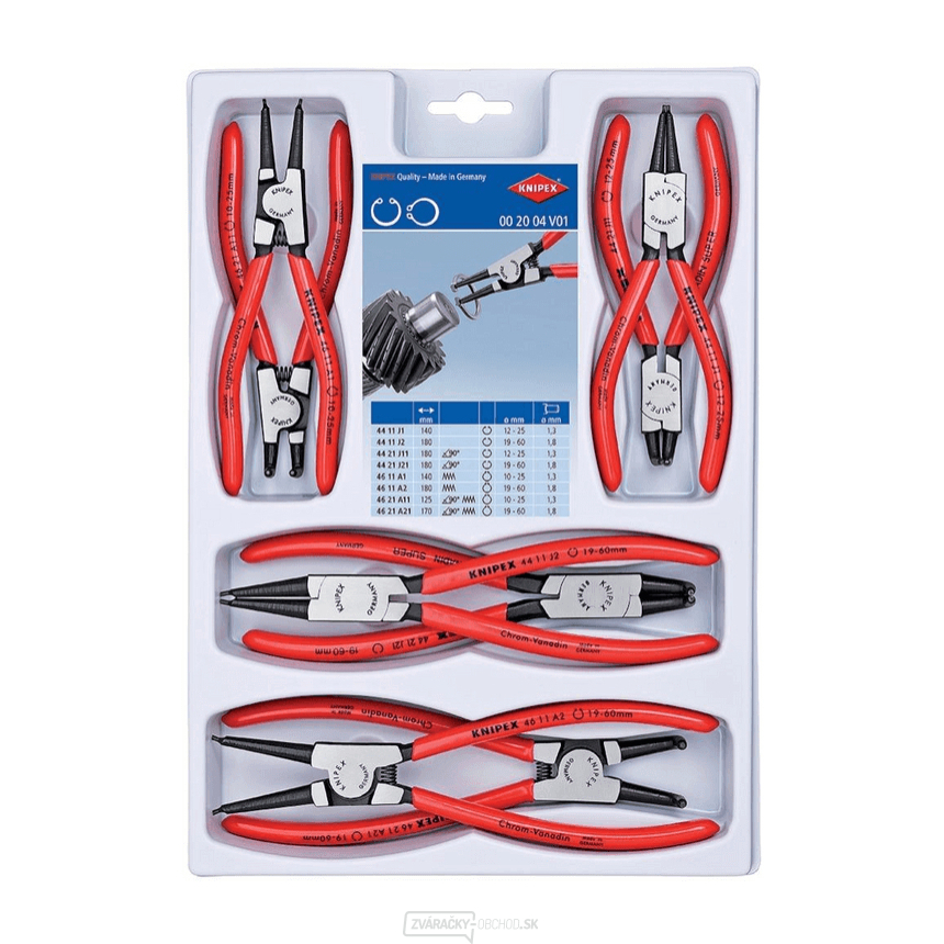 Kliešte na poistné krúžky Knipex 00 20 04 V01 (sada 8 ks) Kliešte na poistné krúžky Knipex 00 20 04 V01 (sada 8 ks) gallery main image