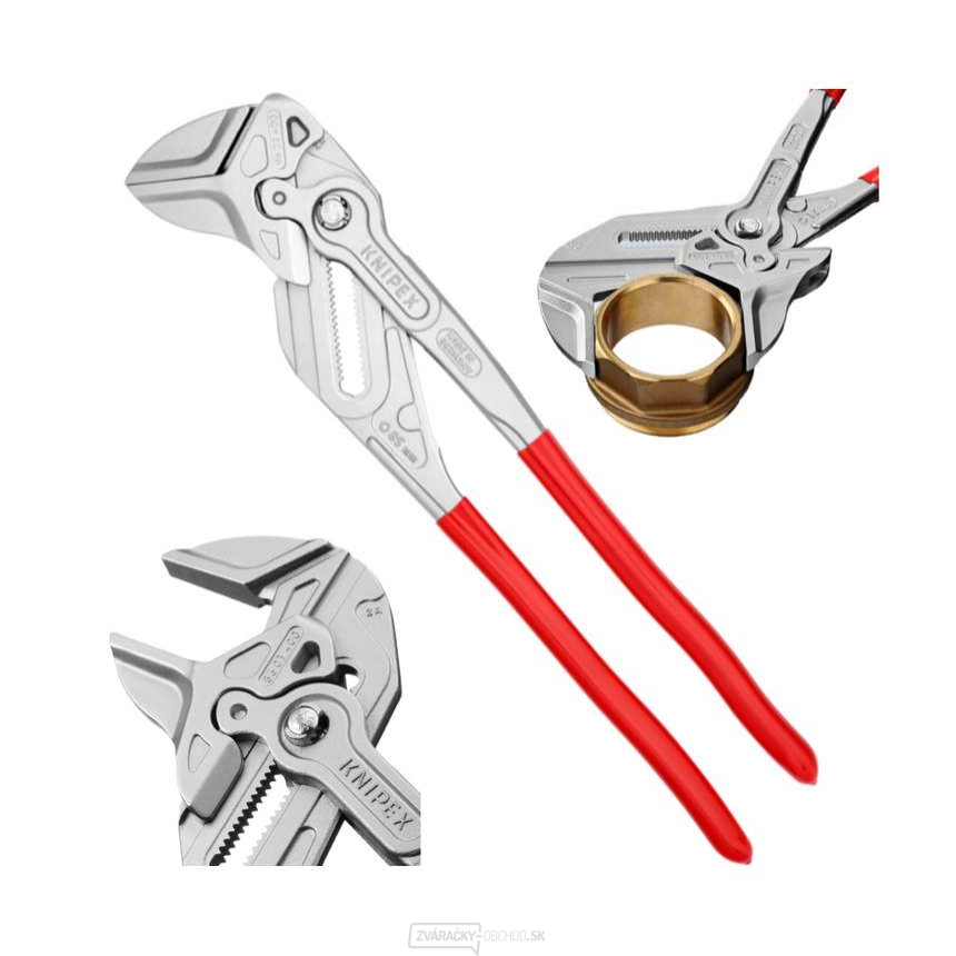 Kliešte, kliešťový kľúč XL 400 mm, Knipex 86 03 400 - chrómované