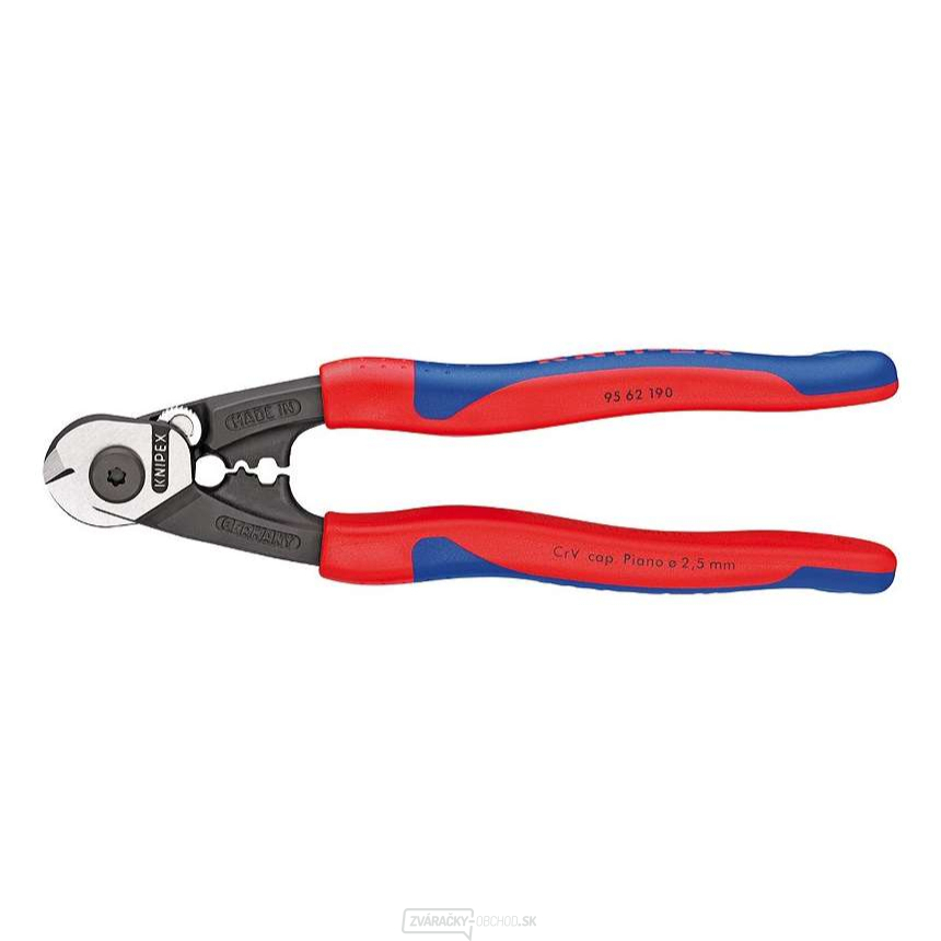 Nožnice na oceľové laná Knipex 95 62 190 (do 5 mm)