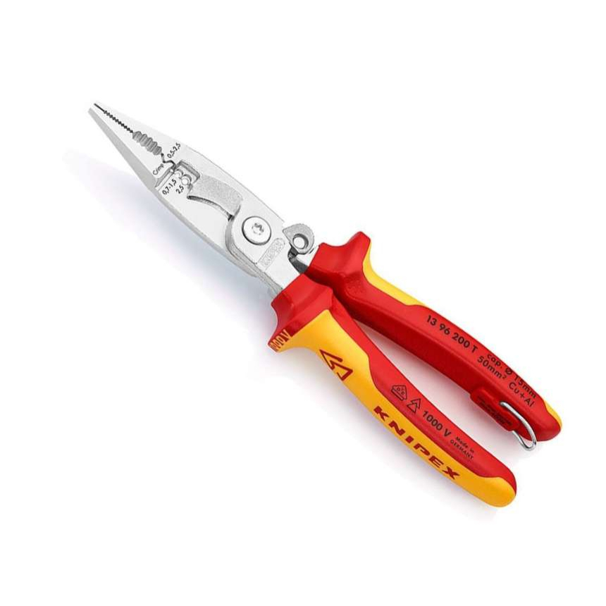 Knipex 13 96 200 T (200 mm) elektroinštalačné kliešte s upevňovacím okom 13 96 200 T