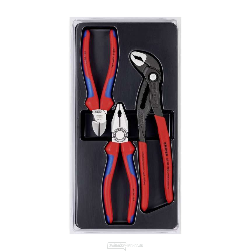 Súprava klieští Knipex 00 20 09 V01 - balenie Bestseller (03 02 180+70 02 160+87 01 250)