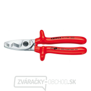 Káblové nožnice 200 mm - 1000 V. KNIPEX 95 17 200 - chrómovaný, VDE - izolácia ponorením do kúpeľa Náhľad