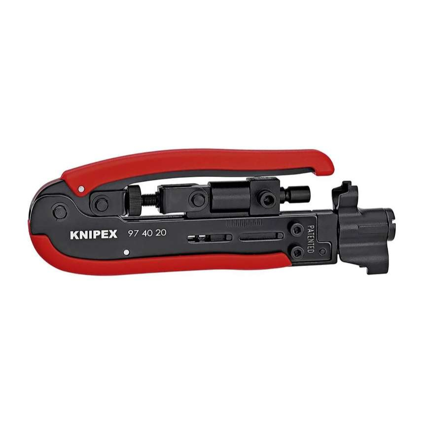 Lisovací nástroj Knipex 97 40 20 SB na koaxiálne konektory