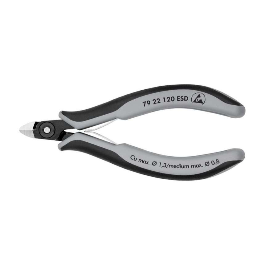 Presné bočné frézy na elektroniku 120 mm Knipex 79 22 120 ESD - leštená hlava, viaczložkové puzdrá