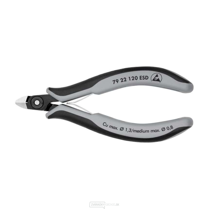 Presné bočné frézy na elektroniku 120 mm Knipex 79 22 120 ESD - leštená hlava, viaczložkové puzdrá