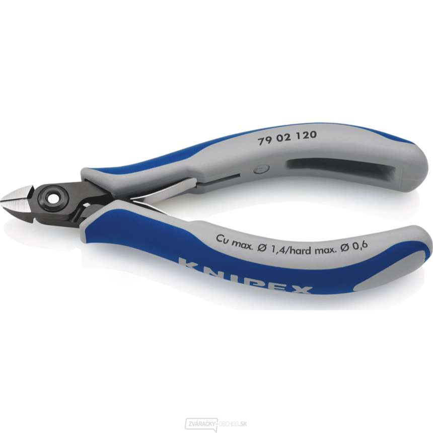 Presné bočné frézy na elektroniku 120 mm Knipex 79 02 120 leštená hlava, viaczložkové puzdrá