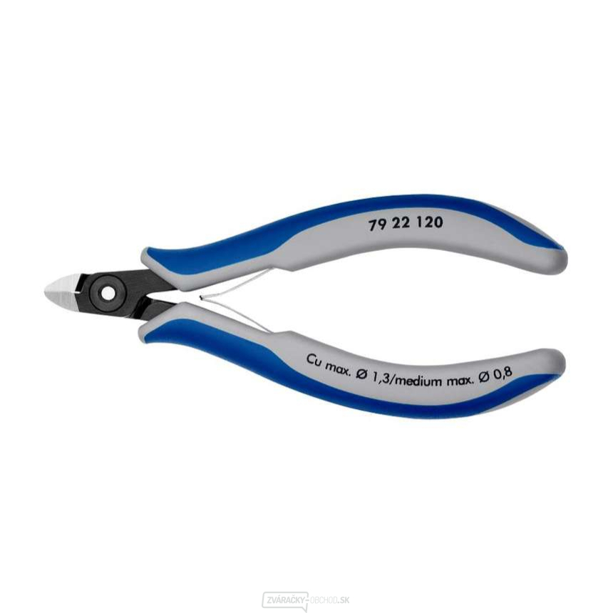 Presné bočné frézy na elektroniku 120 mm Knipex 79 22 120 - leštená hlava, viaczložkové puzdrá