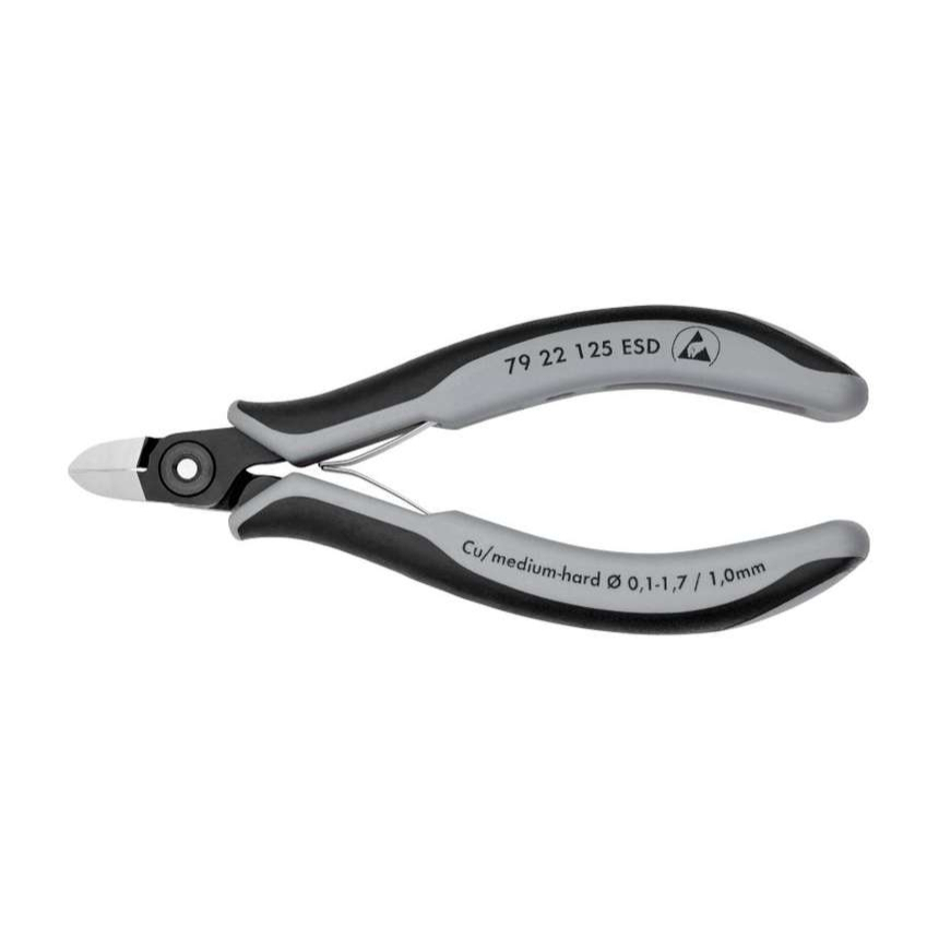 Presné bočné frézy na elektroniku 125 mm KNIPEX 79 22 125 ESD - leštená hlava, viaczložkové puzdrá