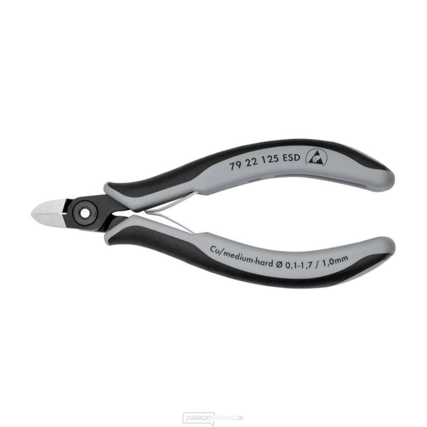 Presné bočné frézy na elektroniku 125 mm KNIPEX 79 22 125 ESD - leštená hlava, viaczložkové puzdrá