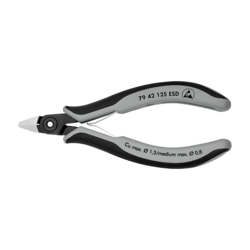 Presné bočné frézy na elektroniku 125 mm KNIPEX 79 42 125 ESD - leštená hlava, viaczložkové puzdrá
