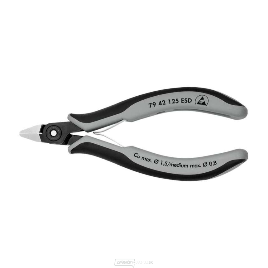 Presné bočné frézy na elektroniku 125 mm KNIPEX 79 42 125 ESD - leštená hlava, viaczložkové puzdrá