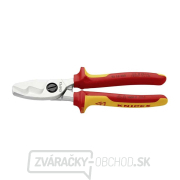 Káblové nožnice 200 mm, VDE 1000V. KNIPEX 95 16 200 - chrómované, viaczložkové objímky Náhľad
