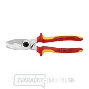 Káblové nožnice 200 mm, VDE 1000V. KNIPEX 95 16 200 - chrómované, viaczložkové objímky gallery main image