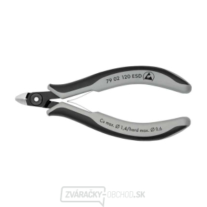 Presné bočné nožnice na elektroniku 120 mm Knipex 79 02 120 ESD - leštená hlava, viaczložkové puzdrá gallery main image